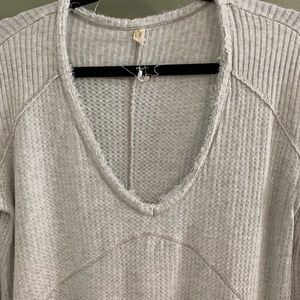 Free people gray loose long sleeve shirt no tag but xs